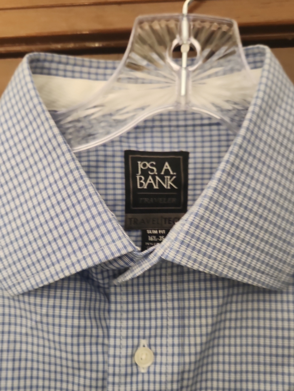 Jos. A. Bank Light Blue Micro-Check Dress Shirt